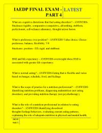 IAEDP FINAL EXAM - LATEST PART 4 ,IAEDP FINAL EXAM - LATEST PART 4