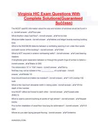 Virginia HIC Exam Questions with Complete Solutions – Exam Prep Study Guide