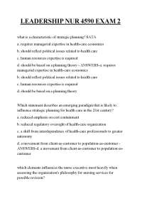 LEADERSHIP NUR 4590 EXAM 2 ,LEADERSHIP NUR 4590 EXAM 2