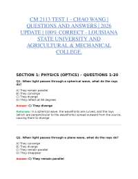 CM 2113 TEST 1 - CHAO WANG | QUESTIONS AND ANSWERS | 2026 UPDATE | 100% CORRECT - LOUISIAN