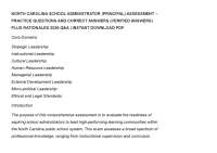 NORTH CAROLINA SCHOOL ADMINISTRATOR (PRINCIPAL) ASSESSMENT – PRACTICE QUESTIONS
