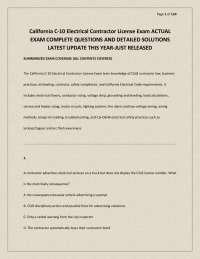 California C-10 Electrical Contractor License Exam Actual Questions and Detailed Solutions
