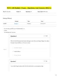 PSYC 140 Module 3 Exam – Questions And Answers 2026 A+