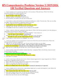ATI RN Comprehensive Predictor 2025-2026 | 180 Questions & Verified Answers
