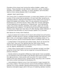 Nursing Care of Patients With Disorders of the Urinary System