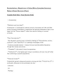 Existentialism, Objectivism & Value Ethics PDF – Complete Philosophy Summary Notes (Fiero)