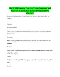 SPCE 630 Module Practice Tests Questions and Answers |Latest 2026 Revised Update|100% Corr