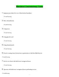 Maryland Cosmetology Fines Exam (PDF) | Updated Law Questions & Answers
