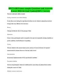 SPCE 630 Exams sample Questions and Answers |Latest 2026 Revised Update|100% Correct