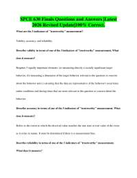SPCE 630 Finals Questions and Answers |Latest 2026 Revised Update|100% Correct.