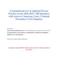 American Government Judicial Process Exam 2026-2027