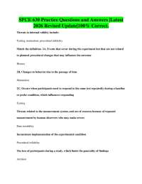 SPCE 630 Practice Questions and Answers |Latest 2026 Revised Update|100% Correct.