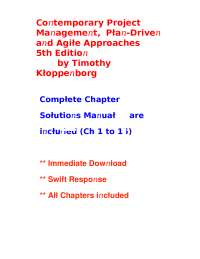 Contemporary Project Management 5th Edition Kloppenborg – Complete Solution Manual