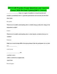 SPCE 630 Practice Exam Questions and Answers |Latest 2026 Revised Update|100% Correct.