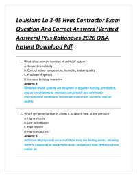 Louisiana La 3-45 Hvac Contractor Exam Question And Correct Answers (Verified Answers)