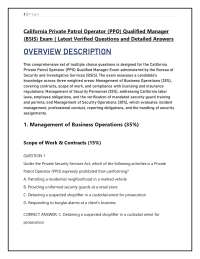 California Private Patrol Operator (PPO) Qualified Manager (BSIS) Exam | Latest Q&A