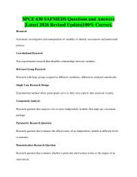 SPCE 630 SAFMEDS Questions and Answers |Latest 2026 Revised Update|100% Correct