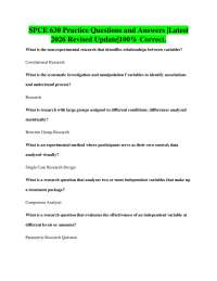 SPCE 630 Practice Questions and Answers |Latest 2026 Revised Update|100% Correct.