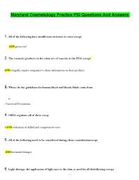 Maryland Cosmetology PSI Exam (PDF) | Updated Practice Questions & Answers