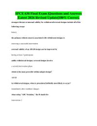 SPCE 630 Final Exam |Questions and Answers |Latest 2026 Revised Update|100% Correct