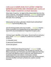 COR Level 2 EXAM 2026-2027 LATEST UPDATED VERSION QUESTIONS AND ANSWERS.pdf, Exams of Publ