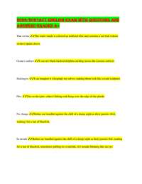 2026/2027Act English Exam With Questions and Answers Graded A+