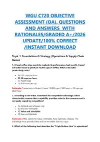 WGU C720 OBJECTIVE ASSESSMENT (OA). QUESTIONS AND ANSWERS WITH RATIONALES/GRADED A+/2