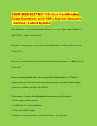 YEAR 2026/2027 MC 110: Avid Certification Exam Questions with 100% Correct Answers | Verif