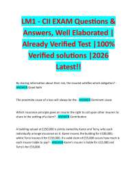 LM1 - CII EXAM Questions & Answers, Well Elaborated | Already Verified Test |100%