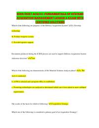 026/2027 ACQ101 Fundamentals of Systems Acquisition Management Lesson 4 Exam with Certifie
