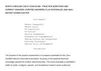NORTH CAROLINA CISCO CCNA EXAM – PRACTICE QUESTIONS AND CORRECT ANSWERS (VERIFIED ANSWERS)