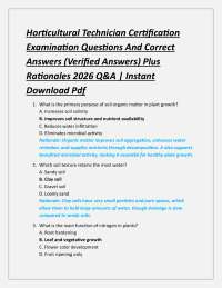 Horticultural Technician Certification Examination Questions And Correct Answers