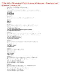 Liberty University: PHSC 210 –Elements of Earth Science, all quizzes answered latest 2026.