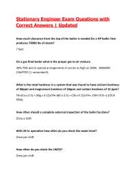 Stationary Engineer Exam Questions with Correct Answers | Updated