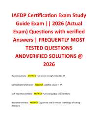 IAEDP Certification Exam Study Guide Exam || 2026 (Actual Exam) Questions