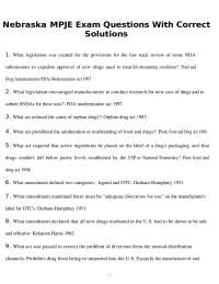 Nebraska MPJE Exam Questions With Correct Solutions