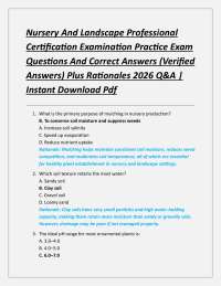 Nursery And Landscape Professional Certification Examination Practice Exam Questions