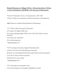 Rebuttal Response to Megan Flythe – Humanities Exam- Politics vs Art & Architecture.pdf