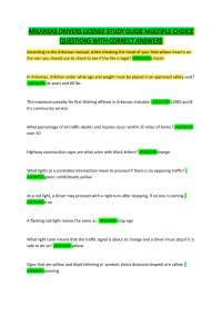 ARKANSAS DRIVERS LICENSE STUDY GUIDE MULTIPLE CHOICE QUESTIONS WITH CORRECT ANSWERS