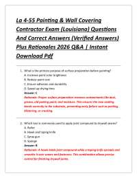 La 4-55 Painting & Wall Covering Contractor Exam (Louisiana) Questions