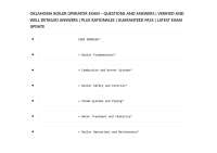 OKLAHOMA BOILER OPERATOR EXAM – QUESTIONS AND ANSWERS | VERIFIED AND WELL DETAILED ANSWERS