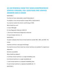 AZ-104 RENEWAL EXAM TEST BANK (COMPREHENSIVE VERIFIED VERSION), 250+ QUESTIONS AND ANSWER