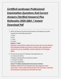Certified Landscape Professional Examination Questions And Correct Answers