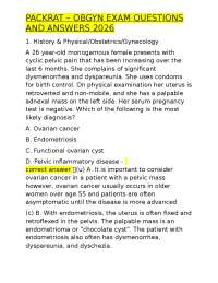 PACKRAT – OBGYN EXAM QUESTIONS AND ANSWERS 2026