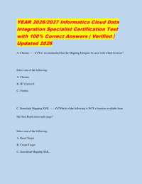 YEAR 2026/2027 Informatica Cloud Data Integration Specialist Certification Test with 100%