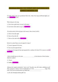 ARKANSAS DRIVING TEST PERMIT PART QUESTIONS WITH CORRECT ANSWERS 2025