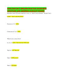 2026/2027ACT English practice Exam with questions and answers already passed