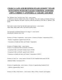 CSLB CA LAW AND BUSINESS EXAM LESSON 7 EXAM QUESTIONS WITH DETAILED VERIFIED ANSWERS (100%