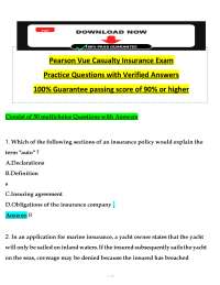 Pearson VUE Casualty Insurance Exam | Practice Questions & Study Guide | Licensing Prep