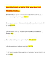 2026/2027 Ammo 67 EXAM WITH Questions and Answers Rated